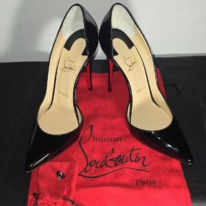 Christian Louboutin Iriza Black Patent Calf Leather  Pumps (RED BOTTOMS)